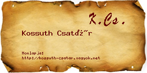 Kossuth Csatár névjegykártya